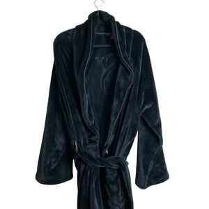 Victoria's Secret Black Plush Mini Robe Size XL Women’s Velour